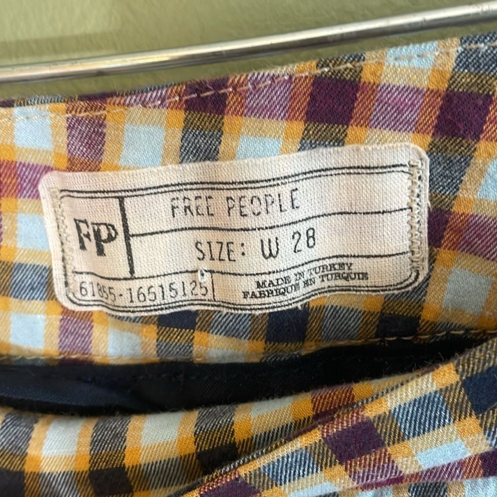 Free People Ella Kick Skinny Plaid Pull On Side Zip Pants Sz 28 Preppy Clueless - Picture 5 of 9